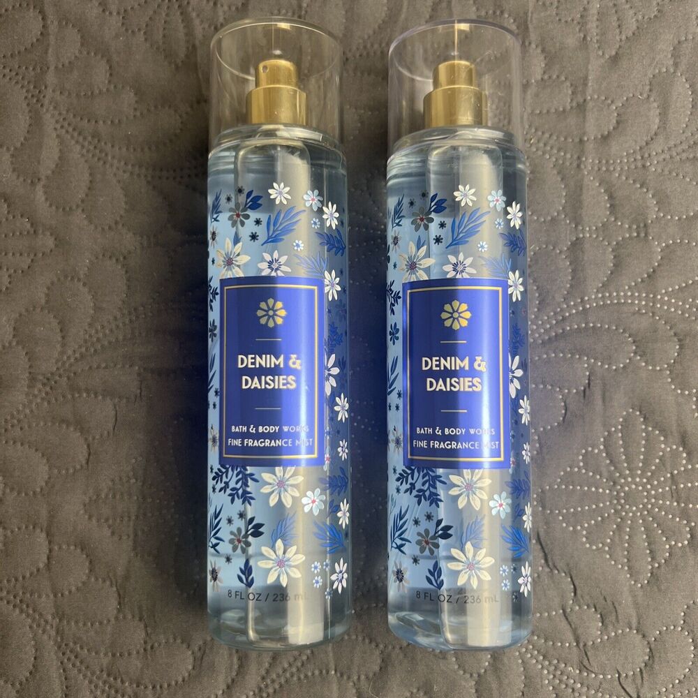 2 Bath & Body Works Denim & Daisies Fine Fragrance Mist Sprays 8 fl oz Each NEW